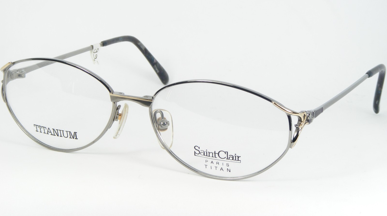 Saint Clair SC-032 Titan 22KGP Silbergrau Gold Lila Brille 54-16-135mm - $66.31