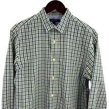 Banana Republic Green Blue Checked Long Sleeve Shirt Slim Fit Size Medium - $21.20