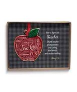 Cathedral Art Abbey &amp; CA Gift Gold Teacher Apple Artmetal Ornament On Re... - $33.55 CAD