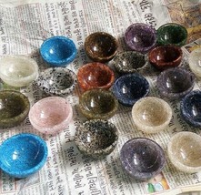 Orgone Bowls Crystal Bowls Agate Amethyst Rose Quartz Lapis Lazuli Tourmaline 3&quot; - £19.89 GBP+