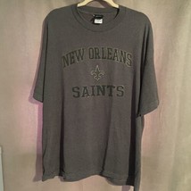 NFL Team Apparel New Orleans Saints Short Sleeve Gray Spell out Shirt Size 2XL - £14.24 GBP