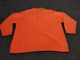 Ralph Lauren LRL 1/4 Zip Sweater Women Plus 3X Orange Cotton Heavy Knit - £18.31 GBP