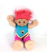 Vintage 1991 Treasure Trolls 15&quot; Plush Troll Doll, Ace Novelty Workout L... - $461.41 MXN