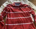 Tommy Hilfiger Polo Shirt Mens Large White And Red White Long Sleeve Lot... - $47.52