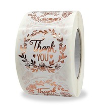 Ound labels kraft paper thank you sticker dragees candy flower garland gift box cupcake thumb200