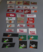 Coca-Cola Vintage Vending Machine Plastic Labels 33 Diff soda and shape - £12.46 GBP