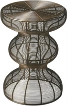 Accent Table Distressed Metalworks Black Gray Iron Hand-Crafted - £327.59 GBP