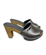 NoSox Polly Womens Retro Pin Up High Heel Sandals Metallic Silver Faux W... - $49.49