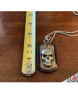 Nos DRIVEN Black Out Skeleton Skull Dead Metal Pendant Charm Dog Tag Key... - $6.72 CAD