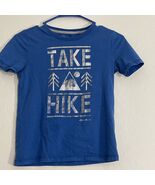 Eddie Bauer Shirt Kids Blue Silver Take A Hike Graphic Tee Boys Small 7/8 - €9,42 EUR