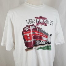 Vintage The Rocket Rock Island Railroad Train T-Shirt Adult XL Locomotive 90&#39;s - £25.46 GBP