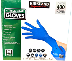 Kirkland Signature Nitrile Exam Gloves Medium Powder Free 2x200 Count EX... - $594.08 MXN