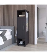 63&quot; Wardrobe Armoire w/ Mirror &amp; Shelves - Black - $4,454.34 MXN