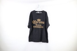Vintage Y2K Mens 3XL Faded Spell Out Corona Extra Beer T-Shirt Black Cotton - £38.72 GBP