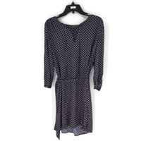 Banana Republic Womens A Line Dress Blue Knee Length Floral Belted 3/4 Sleeve S - £17.97 GBP