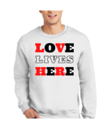 Adult Unisex Long Sleeve Sweatshirt, Love Lives Here Christian - £23.18 GBP - £26.37 GBP