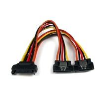 StarTech.com 6 inch Male to Female Latching SATA Power Y Splitter Cable Adapter  - £11.06 GBP