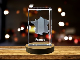 LED Base included | France 3D Engraved Crystal 3D Engraved Crystal Keepsake - £31.44 GBP+