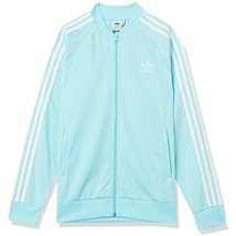 adidas Kids Unisex Superstar Track Jacket  FM5674 Aqua/White Size X-Larg... - £30.61 GBP