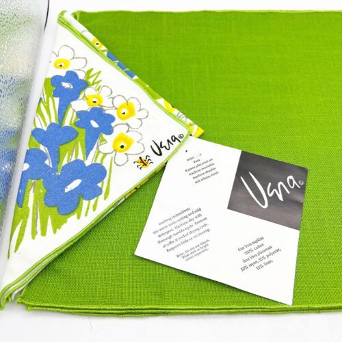 Vera Neumann 8 Piece Set Placemats Napkins For 4 Fabric Cloth Floral Green - $59.99