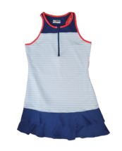 LIJA Performance Golf Tank Dress Women&#39;s M Athletic Ruffled Hem Blue Zip... - £18.25 GBP