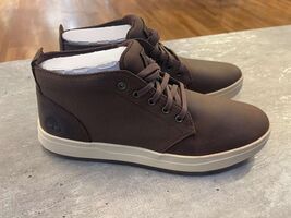 TIMBERLAND MEN’S DAVIS SQUARE MID LACE SNEAKER DARK BROWN FULL GRAIN A2Q... - $98.59 CAD