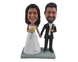 Custom Bobblehead Beautiful Just Married Couple In Wedding Attire - Wedding &amp; Co - £121.50 GBP