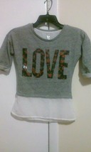 BEAUTEES multi-color cotton blend Love acrylic sequins sweatshirt M - $10.00