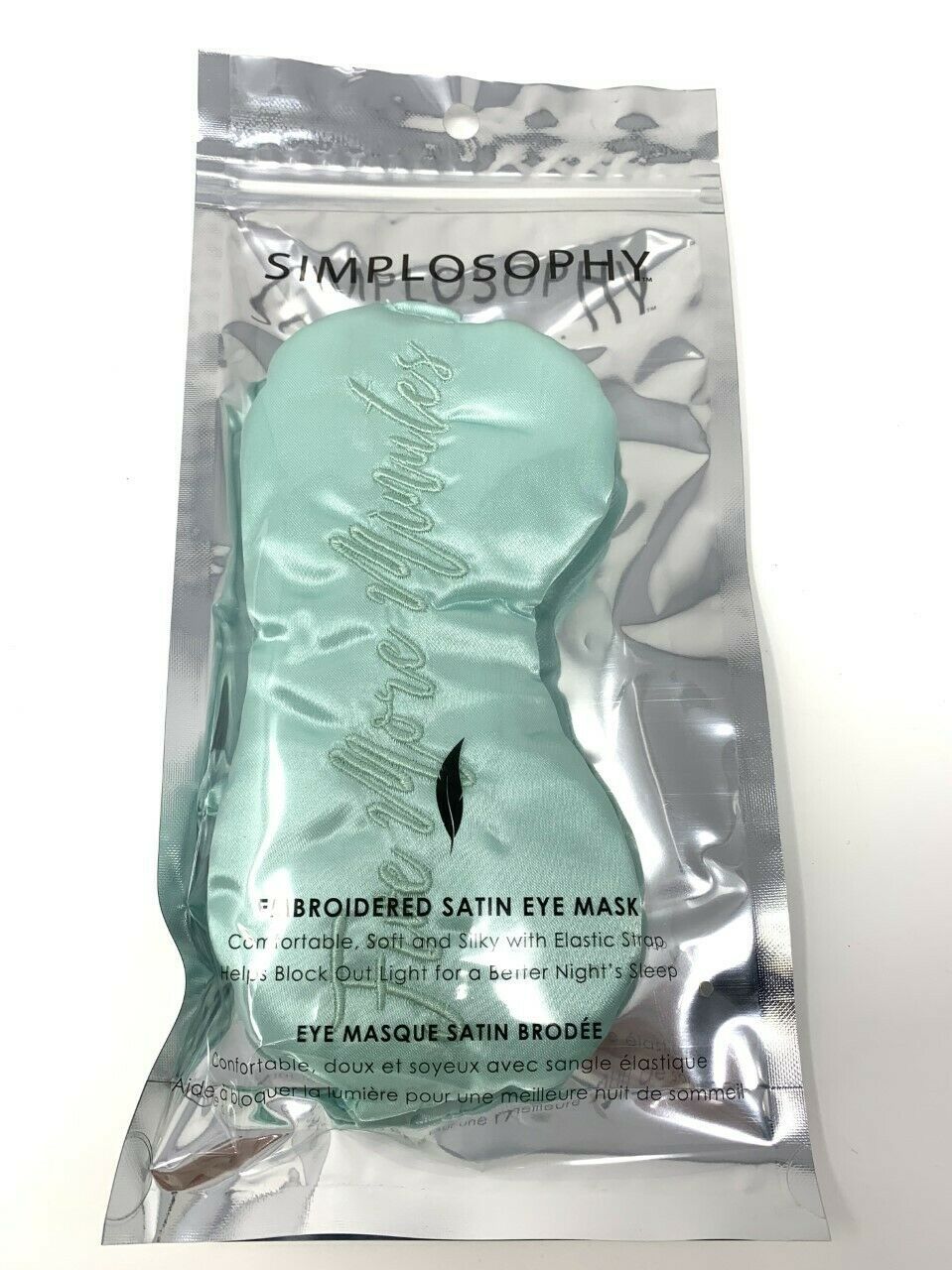 Simplosophy Embroidered Satin Eye Mask w/Ear Plugs - Green - $6.31