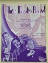 &quot;Music Maestro Please!&quot;Magidson-Wrubel-Paige-Parsons-VTG Sheet Music-1938 - £7.87 GBP