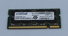 Crucial - Laptop Memory - CT25664AC800.Y16FY - 2GB 200 - DDR2 Sodimm PC2-64 - £5.70 GBP