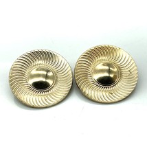 Sunshine Medallion Vintage Earrings in Gold Tone with Funky Design, Clip On - £21.07 GBP