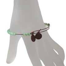 Alex And Ani Mantis Beaded Bangle Bracelet Copper Peridot Faceted Patina Energy - £9.61 GBP
