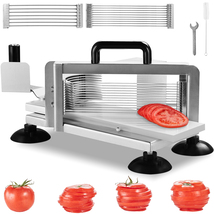 VEVOR 1/4+3/8+3/16" SS Tomato Slicer Non-slip Feet Manual Cucumbers Bananas - $81.99