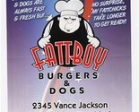 Fattboy Burgers &amp; Dogs Menu Vance Jackson San Antonio Texas  - £7.95 GBP