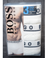 HUGO BOSS Hommes 3-Pack Blanc Coton Extensible sous-Vêtement Short Boxer... - £19.39 GBP