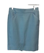 J CREW The Pencil Skirt 100% Cotton Baby Blue Lined w Pockets NEW 2 - $37.95 CAD