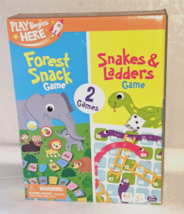 Play Begins Here Snakes &amp; Ladder with Forest Snack Game 2 Board Games in 1 - £9.28 GBP