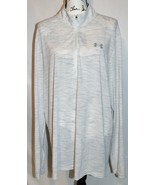 Men&#39;s Under Armour Fitted Heatgear Heathered White 1/2 Zip Seamless Pull... - £10.27 GBP