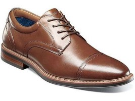 Nunn Bush Centro Flex Cap Toe Oxford Leather Shoes Dressy Cognac 84984-221 - $99.99
