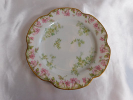 Set of Six Pink and Green Floral Haviland Bread Plates # 23342 - $49.49