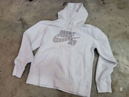 Nike SB White/Rainbow Strips Skateboard Hoodie Sweater Shirt Men Size M - £29.55 GBP