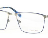 YOU&#39;S AMSTERDAM 1152 40 BRUSHED SILVER /BLUE EYEGLASSES GLASSES FRAME 54... - $66.73