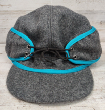 Crown Cap Canada Wool Blend Ponytail Trapper Hat Gray &amp; Blue Women Large... - $16.63