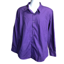 Verno Fashion Men&#39;s Button Up Collared Shirt ~ Sz 17-17.5 ~ Purple ~ Lon... - £16.47 GBP