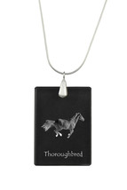 Thoroughbred,  Horse Crystal Pendant, SIlver Necklace 925, High Quality - £30.32 GBP