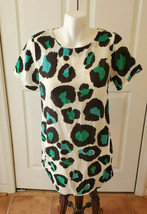 Women&#39;s Size Large Green, Teal Blue, Black &amp; White Short Sleeve Dress (NEW) - £11.69 GBP