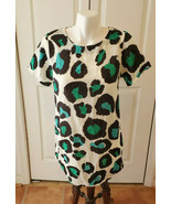 Women&#39;s Size Large Green, Teal Blue, Black &amp; White Short Sleeve Dress (NEW) - £11.93 GBP