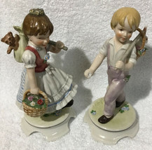 1968 Lore Goebel #239 Boy with Rabbit and #240 Garden Princess Figurine  - $55.32