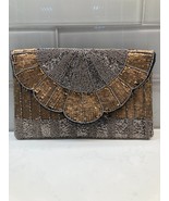 Francescas Gianna Scallop Sequin Clutch Shoulder Evening Bag Snap Closur... - $30.71 CAD